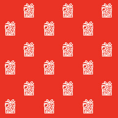 Fototapeta premium Christmas Gift Box Pattern Background