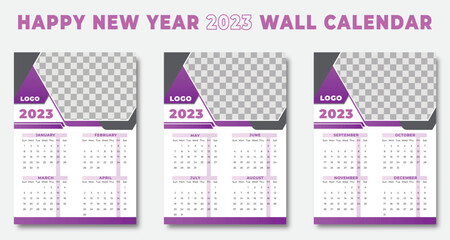 Creative modern colorful 2023 new year calendar template design and professional calendar design 