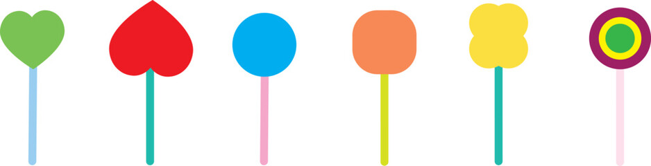 Set of colorful lollipops. Vector illustration.