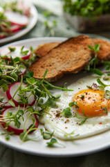 Rye bread  with fried egg