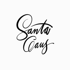 New Year's autograph of Santa Claus. Holiday signature for gifts, postcards