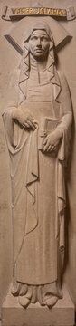 Statue of Venerable Yolanda of Vianden. Notre-Dame de Luxembourg (Notre-Dame Cathedral in Luxembourg). 2021/07/04