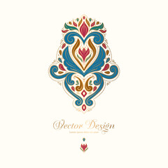 Luxury pattern on a white background. Vector mandala template. Golden design elements. Traditional Turkish, Indian motifs. Great for fabric and textile, wallpaper, packaging or any desired idea.