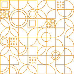 flat stylish geometric figure, thin orange lines