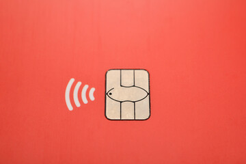 Macro photography of a credit card chip