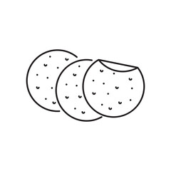 Tortilla Line Icon Isolated On White Background
