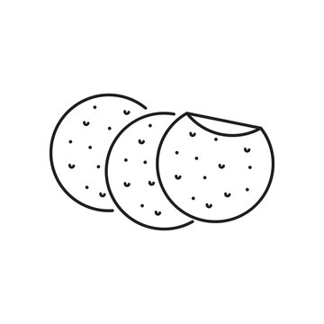 recommend clip art: Tortilla Line Icon Isolated On White Background