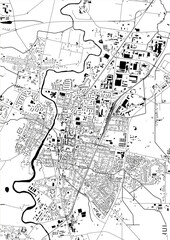 map of the city of Marijampole, Lithuania