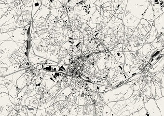 map of the city of Charleroi, Belgium