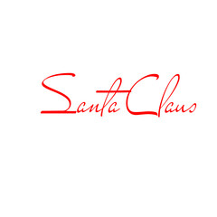 Santa Claus signature stamp. Isolated vector phrase. Design for banner emblems, print photo overlays, posters, greeting card