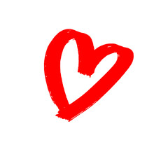 red heart on white