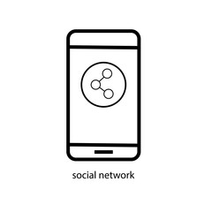 social networking app in smartphone. A simple icon. Vector illustration