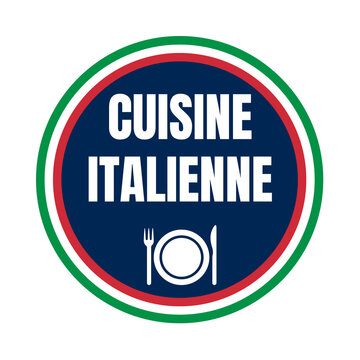 Italian cuisine symbol icon called cuisine Italienne in French language
