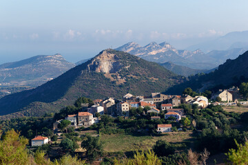 Fototapeta na wymiar Olmeta-di-Tuda village in Corsica island
