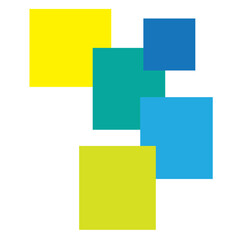 Vector geometric design, modern art graphics, a set of multi-colored rectangles on a white background