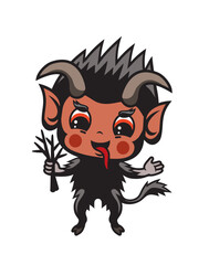 Cute cartoon style illustration of Krampus