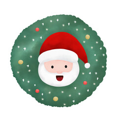 Santa Claus in Christmas Wreath illustration