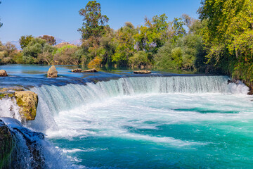 Fototapeta premium Manavgat waterfall Antalya, Turkey summer day landscape