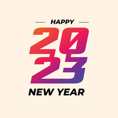 Greeting card happy new year 2023 celebration background design