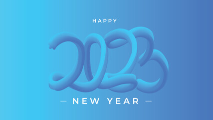 2023 happy new year fluid design background