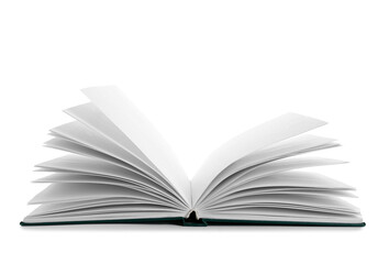 Flying open book isolated on white background