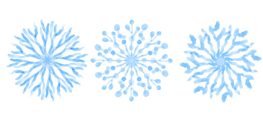 Blue snowflakes isolated on white background, vector illustration