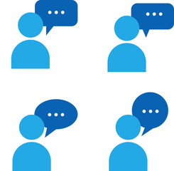 Chat icon. Simple speech bubble vector. two colored and black user experience vector icons designed in filled, outline, line, and stroke styles can be used for web, mobile, UI