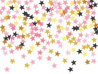 Abstract black pink gold starburst vector background. Little stardust spangles xmas decoration confetti. Isolated star burst design. Spangle confetti congratulations decor.