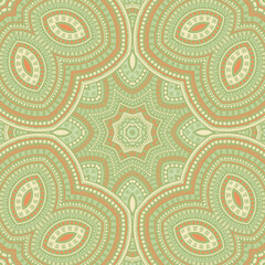 Islamic traditional floral vector seamless pattern. Wallpaper print design. Decorative azulejo motif. Porcelain decor design. Star symmetry elements texture.