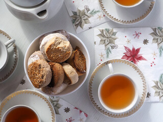 Afternoon tea with polvorones, mantecados