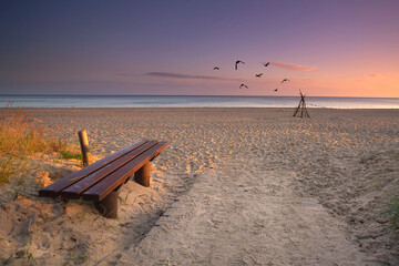 Bank am Strand