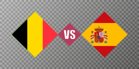 Belgium vs Spain flag concept. Vector illustration.