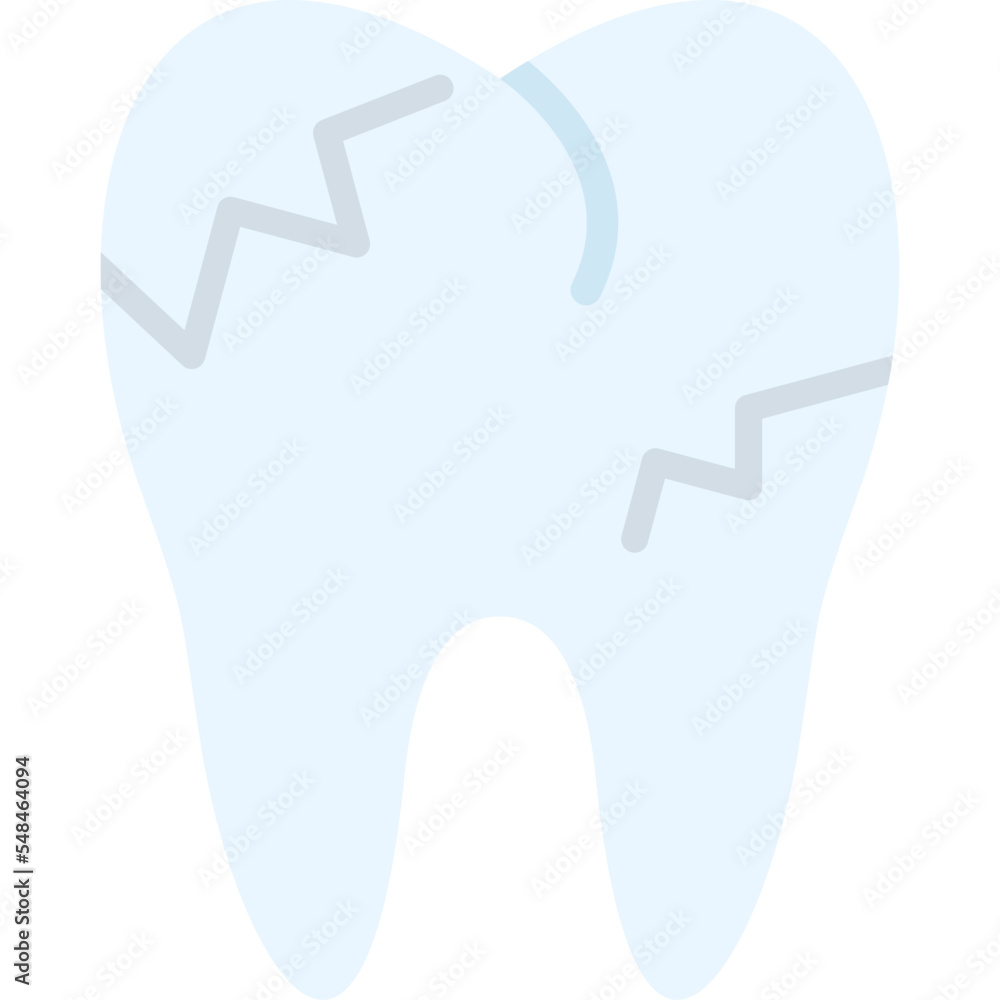 Sticker decayed teeth icon