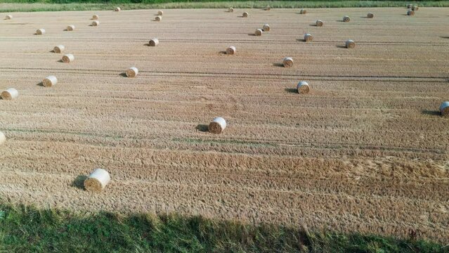 Strohballen auf einem Feld im Sauerland