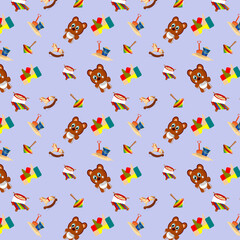 Cute children's toy texture, pattern, seamless.