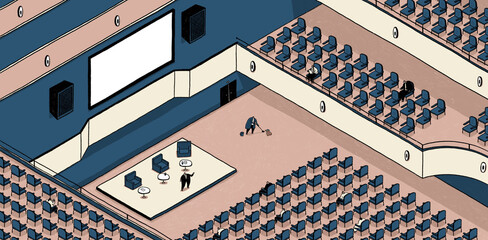 Illustration of Conference Hall Speaker