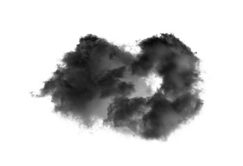 Black clouds isolated on transparent png