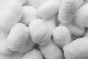 Soft cotton balls as background, closeup