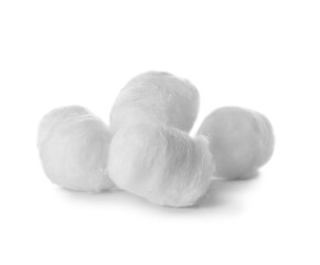 Fototapeta na wymiar Soft cotton balls on white background