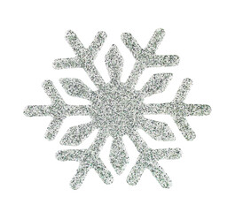 Isolated shiny silver snowflake. Christmas decor. New Year