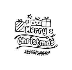 Marry Christmas typography 