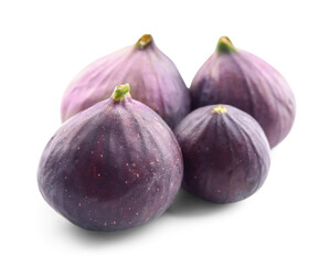 Heap of fresh ripe figs isolated on white background