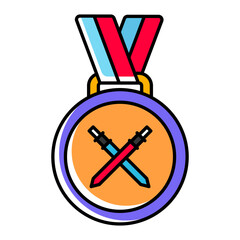 Polar Medal vector color omission icon design, Winter Season Element symbol, Snowboarding Equipment Sign, extreme sports stock illustration, Competition Award  Concept