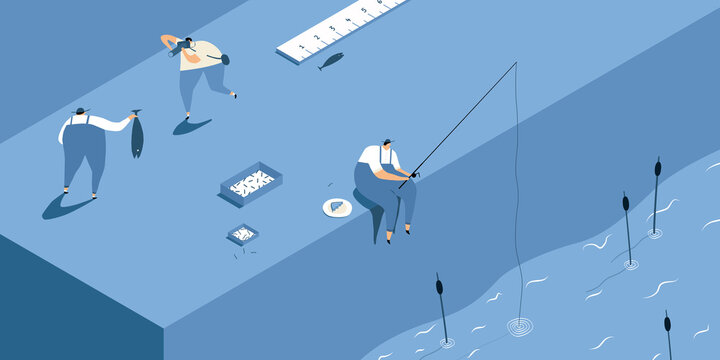 Illustration of Man Fishing