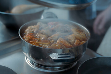 Cooking Stuffed eggplant and pepper...
Sun dried eggplants and peppers are stuffed with rice minced meat and herbs