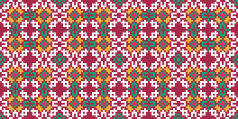  Bulgarian embroidery style seamless pattern