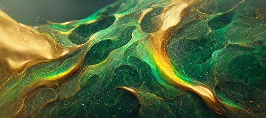 Vibrant colors abstract wallpaper design green and gold 