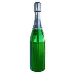 3d render of champagne bottle isolated