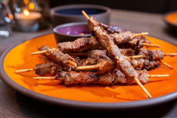 Shish kebab on a stick