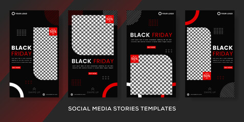 black friday flyer fashion sale banner stories post. premium vector